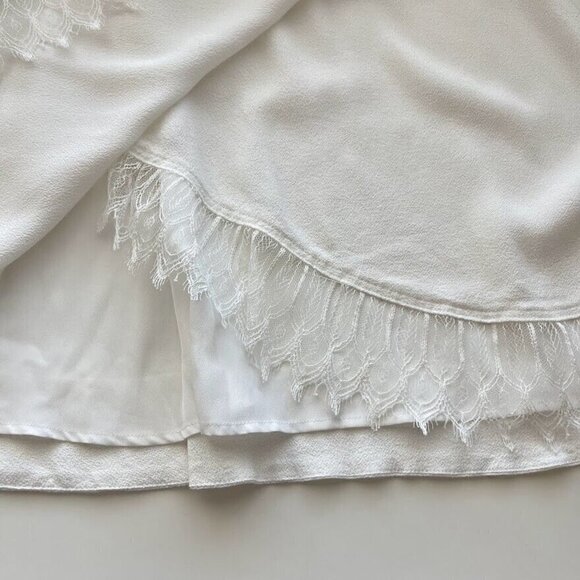 IRO White Nicole Wrap Whimsical Lace Trim Preppy Mini Skirt Size 2 XS - Picture 8 of 12